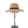 Light Tan Straw Hat Visor Hats; Flat Brim Breathable Lightweight Outdoor Sunscreen Panama Hat; Women Beach Travel Camping Fishing Boonie Hats