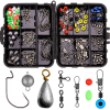 165 pcs Fishing Accessories Kit Including Crank Hook Snaps Rolling Swivel Fishing Connector etc. Comes with Fishing Tackle Box