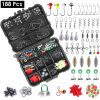 188 Pcs Fishing Accessory Kit Portable Fishing Set Including Jig Hooks Sinker Weights Spoon Lure