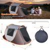 3-4 Person Pop Up Tent Automatic Setup Camping Tent Waterproof with 4 Tent Poles 2 Mosquito Net Windows Carrying Bag for Camping on Fishing Trips