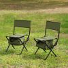 2-piece Folding Outdoor Chair with Storage Bag, Portable Chair for indoor, Outdoor Camping, Picnics and Fishing, Green