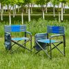 2-piece Padded Folding Outdoor Chair with Storage Pockets, Lightweight Oversized Directors Chair for indoor, Outdoor Camping, Picnics and Fishing