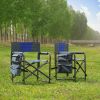 2-piece Padded Folding Outdoor Chair with Storage Pockets, Lightweight Oversized Directors Chair for indoor, Outdoor Camping, Picnics and Fishing