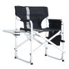 1-piece Padded Folding Outdoor Chair with Side Table and Storage Pockets, Lightweight Oversized Directors Chair for indoor, Outdoor Camping