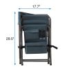 2-piece Padded Folding Outdoor Chair with Storage Pockets, Lightweight Oversized Directors Chair for indoor, Outdoor Camping, Picnics and Fishing