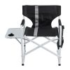 1-piece Padded Folding Outdoor Chair with Side Table and Storage Pockets, Lightweight Oversized Directors Chair for indoor, Outdoor Camping