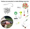 188 Pcs Fishing Accessory Kit Portable Fishing Set Including Jig Hooks Sinker Weights Spoon Lure