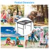 35.62x23.42x25.9in Foldable Camping Table Collapsible Picnic Aluminum Alloy Grill Stand 88LBS Max Load Height Adjustable BBQ Table