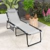 Foldable Recline Lounge Chair with Adjustable Backrest and Footrest