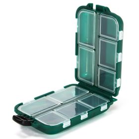 10 Compartment Bait Storage Waterproof Box (Color: Green G680A)