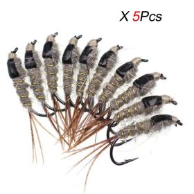 5-30Pcs Black Back Rabbit Ear Wire Nymph Flies Trout Fly Fishing Lures (Quantity: Pack Of 5Pcs)