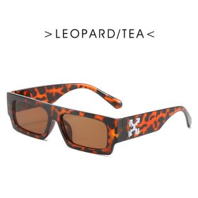 New Black/white Rectangle Sunglasses Man Driving Shades Male Sun Glasses Brand Designer Fishing Travel Vintage Oculos De Sol (Lenses Color: leopard, Frame Color: As Picture)