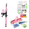 Kids Fishing Pole Set Fishing Starter Kit Telescopic Fishing Rod and Reel Combo Kit with Tackle Box 56Pcs Fishing Lures for Boys Girls