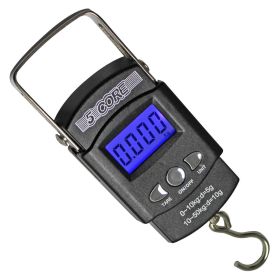 5 Core Fish Scale 110 LBS 50 KG Luggage Handheld Portable Electronic Balance Digital Fishing Postal Hanging Hook Scale with 2 AAA Batteries Built-in M (sku: LS-006)