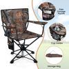 360° Swivel Hunting Chair Portable Foldable Hunting Chair with Mesh Cup Holder and Storage Pockets