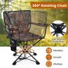 360° Swivel Hunting Chair Portable Foldable Hunting Chair with Mesh Cup Holder and Storage Pockets