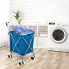 Folding Shopping Utility Cart with Water-Resistant Removable Canvas Bag