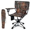 360° Swivel Hunting Chair Portable Foldable Hunting Chair with Mesh Cup Holder and Storage Pockets